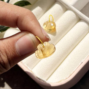 Pendentif en citrine naturelle en forme de nuage, pierre précieuse jaune polie, charme, bijoux de guérison, cadeau romantique pour femmes - Product Image 2