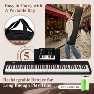 Pianoforte Digitale a 88 Tasti Sensibili alla Velocità con Sorgente Audio French DREAM, 124,46 x 24,13 x 6,35 cm, Funzione di Divisione Tastiera - Product Image 3