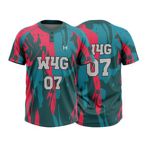 Maillots de baseball universitaires unisexes personnalisés 100% polyester, impression par transfert thermique, nom et numéros d'équipe personnalisés, tissu respirant à séchage rapide - Product Image 3