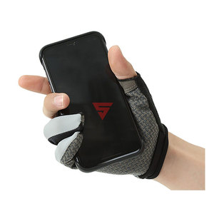 Gants de course sportifs d'extérieur avec logo personnalisé, tissu extensible en polyester, simili cuir, impression silicone, gants de cyclisme - Product Image 5