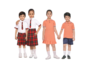 High Quality Boys and Girls Sportswear Uniforms <b>Black</b> Tracksuit Set With Red T-shirt <b>Shorts</b> Skirt - Product Image 2