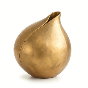 Florero de latón hecho a mano - Recipiente para semillas de diseño conceptual de metal hecho a mano para decoración de mesa, procedente de la India - Product Image 2