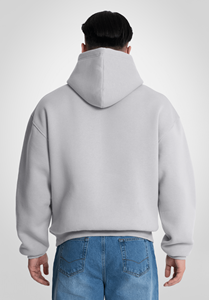 Sweat à capuche surdimensionné de haute qualité 350 g/m², personnalisable avec logo, unisexe, noir, épais, pour hommes - Product Image 3