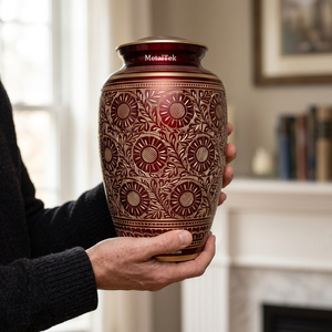 Handcrafted Brass Cremation Urn For Human Ashes Metal Burial Jar Keepsake Urns <b>Memorial</b> Funeral Urns Premium Luxury Quality Urns - Product Image 4