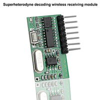 Module de réception sans fil à décodage superhétérodyne 433 MHz DC5V, module récepteur RF sans fil pour portail/fenêtre à enroulement/LED