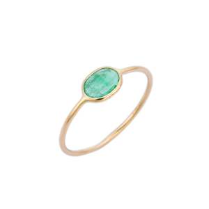 18K <b>Gold</b> Emerald Stacking <b>Ring</b> Set-Eternity Bands with Oval Turquoise Peridot Sapphire <b>Opal</b> & Citrine - Product Image 2
