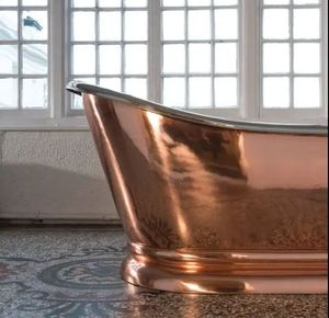 Bañera de Cobre Independiente de Lujo con Acabado Brillante, Bañera de Metal para Baño - Product Image 4