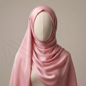 Hiyab de Chifón Rosa, Color Sólido, Suave al Tacto, para Uso Diario, Pañuelo Étnico para Mujer - Product Image 4