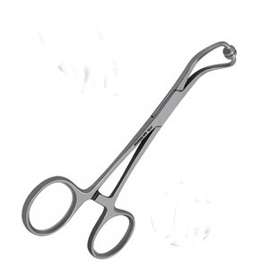 Pince à serviettes Hoff 5,25 pouces, courbée, arrondie, à dents croisées, en acier inoxydable, instrument chirurgical réutilisable pour interventions médicales - Product Image 3