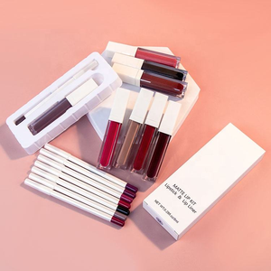 Emballage cosmétique blanc, 17 couleurs, ensemble de gloss et crayons à lèvres, marque privée, kit à lèvres mat, rouge à lèvres et crayon à lèvres - Product Image 2