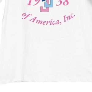 T-shirt blanc à col rond et manches courtes pour femme avec logo brodé Jack and Jill 1938, tee-shirt décontracté en coton, streetwear quotidien - Product Image 4