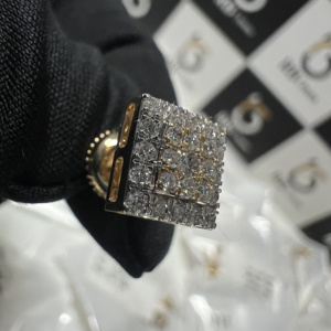 ต่างหูทรงสี่เหลี่ยมเจียระไนแบบบริลเลียนท์ ทองคำแท้ 14k เงินแท้ 925 ประดับเพชรโมอิสซาไนต์ VVS รับรองโดย IGI เครื่องประดับสำหรับผู้หญิง - Product Image 1