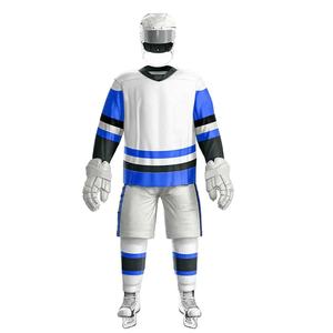 Uniforme de hockey sur glace pour homme adulte, 100% polyester, impression numérique, respirant, séchage rapide, anti-décoloration, nom d'équipe personnalisé, manches longues - Product Image 1
