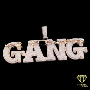 Pendentif personnalisé Hip Hop 3D Couronne Épines Lettre Initiale Moissanite VVS Iced Out avec Chaîne à Maillons Lourds Vente en Gros - Product Image 4