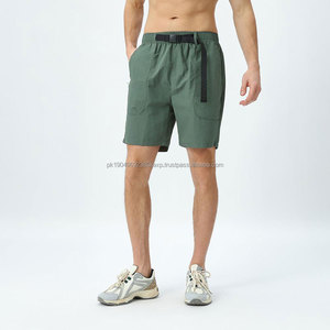 Pantalones cortos de entrenamiento informales de poliéster con logotipo personalizado y cintura ajustable holgada de verano para hombre - Product Image 4