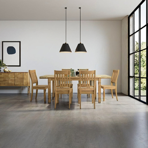 Silla de Comedor Contemporánea de Madera de Caucho Sólido de Primera Calidad con Acabado Natural y Estructura Reforzada para Apartamentos y Hogares - Product Image 1