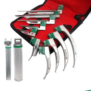 German Laryngoscope Set Manual Fiber <b>Optic</b> Handle Stainless Steel Multiple Blades Professional Intubation Equipment Hospitals - Product Image 2