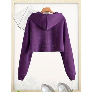 High Quality Casual Wear Women Crop Top Hoodies In Reasonable Price High Quality Best Selling Women Crop Top Hoodies - Product Image 3