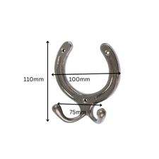 Compre al por mayor ganchos de pared de hierro fundido con forma de herradura, ganchos decorativos negros antiguos para abrigos, ganchos dobles para sombreros. - Product Image 3