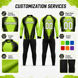 Conjunto de Uniforme de Portero de Fútbol Personalizado, Camiseta de Fútbol de Manga Larga y Pantalones Cortos Acolchados de Secado Rápido, Ropa Deportiva Sublimada para Equipos - Product Image 3