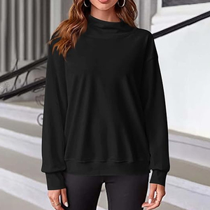 เสื้อฮู้ดคอเต่าผู้หญิง OEM ผ้าฝ้ายฟลีซ สกรีนลายปักตามสั่ง เสื้อผ้าลำลอง สตรีทแวร์ ผู้ผลิตขายส่ง - Product Image 1