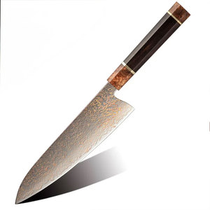 Couteau de cuisine artisanal en cuivre Damas, couteau de préparation alimentaire, outil de cuisine professionnel pour la maison et les restaurants - Product Image 1