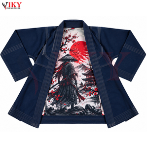 Nouveau produit tendance 2026 : Uniforme de Jiu-Jitsu Brésilien bleu marine avec doublure imprimée, directement de l'usine, par un fournisseur de qualité. - Product Image 3