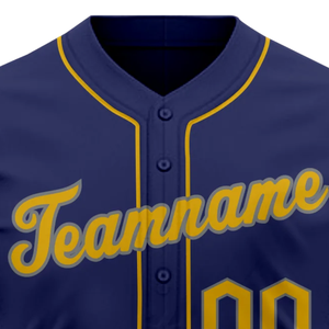 Maillot de baseball bleu marine à manches courtes, boutonné, uniforme d'équipe personnalisé, respirant, en polyester, chemise de sport athlétique - Product Image 6