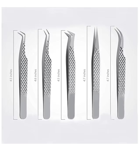 Pinzas para Extensión de Pestañas con Dientes Dentados Plateados, Acero Inoxidable Japonés Antimagnético, Más Vendidas - Product Image 2