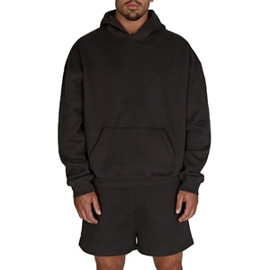 Conjunto de Sudadera con Capucha Negra para Hombre, Marca Index Apparel, Deportiva, Transpirable, de Color Sólido, Informal, para Otoño, 100% Algodón, Tejido de Felpa - Product Image 5
