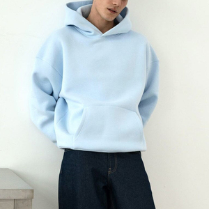 Sweat à capuche unisexe en coton épais de haute qualité 500 GSM, coupe ample, personnalisable avec logo, en molleton bouclette pour homme - Product Image 4
