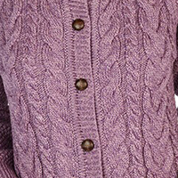 Cárdigan de Punto Trenzado Morado para Mujer, Estilo Urbano, para Todas las Temporadas, Informal, Grueso, Antiarrugas, Transpirable, con Botones al Frente