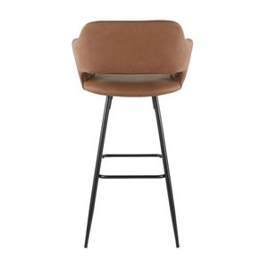 Sgabello da bar contemporaneo Margarite in metallo nero e similpelle marrone, set di 2 - Product Image 5