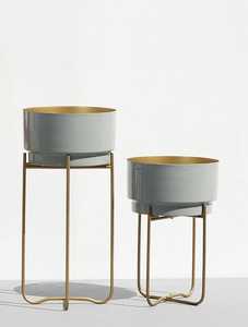 Elegant metal flower <b>vases</b> designed with modern textures and handcrafted detailing to create a timeless decorative statement - Product Image 2