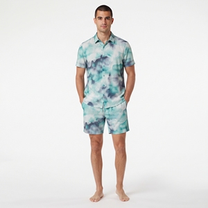 Ensemble chemise et short pour homme, sublimation personnalisée, manches courtes, boutons, tie-dye, décontracté, vêtements de plage été, tenue deux pièces - Product Image 3
