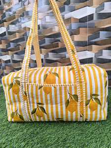 Large Quilted Cotton Bohemian Fashion Duffle Bag with Floral Print ZIP Closure Two <b>Straps</b> <b>Shoulder</b> Travel Bag - Product Image 5