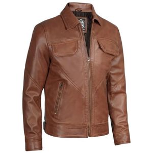 Winter Man's Sheep Skin Leather Jacket with Embroidery Decoration - Product Image 4