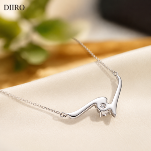 Collier en moissanite de qualité supérieure, élégant, à taille ronde, pour les fiançailles, cadeau, bijoux - Product Image 4
