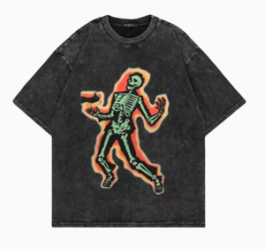 T-shirt en coton noir surdimensionné avec impression photo, style streetwear, manches courtes, col rond pour homme - Product Image 5