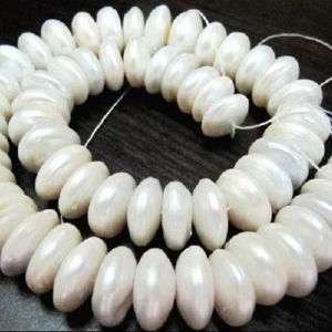 ลูกปัดมุกธรรมชาติทรงกลมสีขาว ขนาด 15-16 มม. ความยาว 8 นิ้ว - Product Image 3