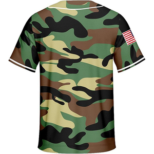 Maillot de baseball sublimé camouflage Forêt Verte, uniforme sportif professionnel, vêtements athlétiques unisexe - Product Image 2