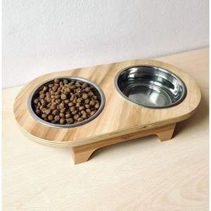 Wholesale Wooden <b>Dog</b> Feeding <b>Bowl</b> Stand Promotional Pet Product for Export - Product Image 3