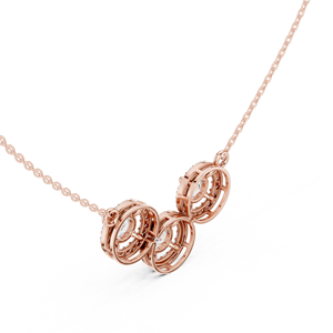 Collar de Diamantes Cultivados en Laboratorio con Triple Halo – Collar de Diamantes de Tres Círculos, Joyería Minimalista para Uso Diario - Product Image 5