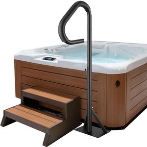 Corrimano Girevole a 360° per Vasca Idromassaggio, Altezza Regolabile 35'-57', Corrimano Laterale e Gradino in Alluminio Antiruggine per Piscine e Spa - Product Image 3