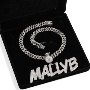 Comprar Collar con Colgante de Bolsa de Dinero con Incrustaciones de Diamantes, Cadena de Eslabones Cubanos, Joyería Personalizada, Regalos en Línea en India - Product Image 1
