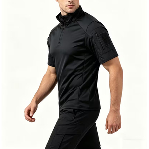 Service OEM – Nouveau Maillot de Baseball Respirant et Hydrofuge à Manches Courtes avec Col Zippé pour Adultes – Noir, Antibactérien, Idéal Entraînement en Cage de Frappe - Product Image 2
