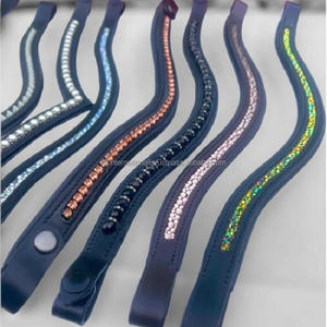 Diseño personalizado hecho en La India Todas las formas de cuero hecho a mano banda de la frente del caballo con muchos colores cristales piedras Bling cadena - Product Image 5