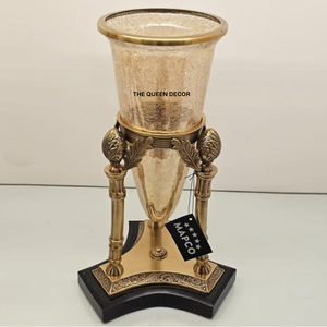 Nouveauté, vase à fleurs décoratif en métal rond personnalisé en aluminium, finition or et blanc, style moderne, maison antique - Product Image 6