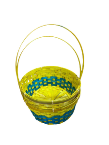 Handicraft Woven Bamboo Basket Painted <b>Small</b> Handle <b>Buckets</b> for Easter Egg Hunt Picnic Party Supplies Birthday Decorations 2026 - Product Image 5