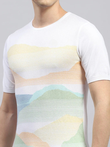 Conjunto de Camiseta y Pantalones Cortos Casuales de Verano para Hombre, Estampado Digital, Tejido de Algodón Transpirable, Diseño Abstracto Blanco - Product Image 6